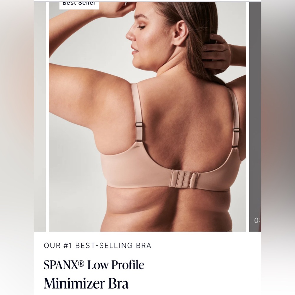 Spanx Low Profile Minimizer Bra, Champagne Beige, Size 36C